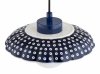 Lampa wisząca ceramika Bolesławiec granatowa muszla w kropki ręcznie zdobiona designerska wyjątkowa BOLL 8948 Argon x Manufaktura w Bolesławcu 